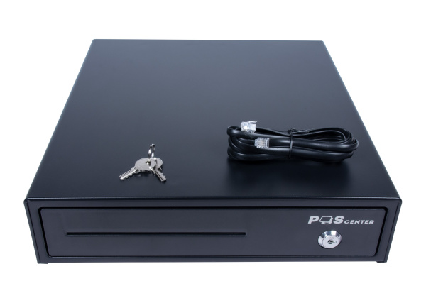 Денежный ящик POScenter 13L 335x368x80 распайка для "ШТРИХ-М", EPSON (Атол) черный - Горизонтальный электромеханический