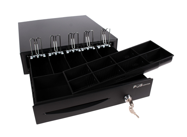 Денежный ящик POScenter 16E 410x420x100 распайка для "ШТРИХ-М", EPSON (Атол) черный - Горизонтальный электромеханический